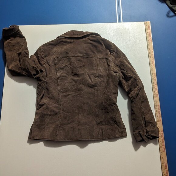 Coldwater Creek Size Medium Distressed Suede Jacket in Brown - Picture 12 of 12